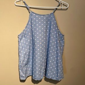 Chambray 100% cotton sleeveless top (Sz L)